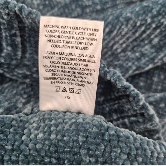 Time & Tru Cowl Neck Sweater Size XXL Blue-Green NWT Soft Chunky Knit - Picture 8 of 8